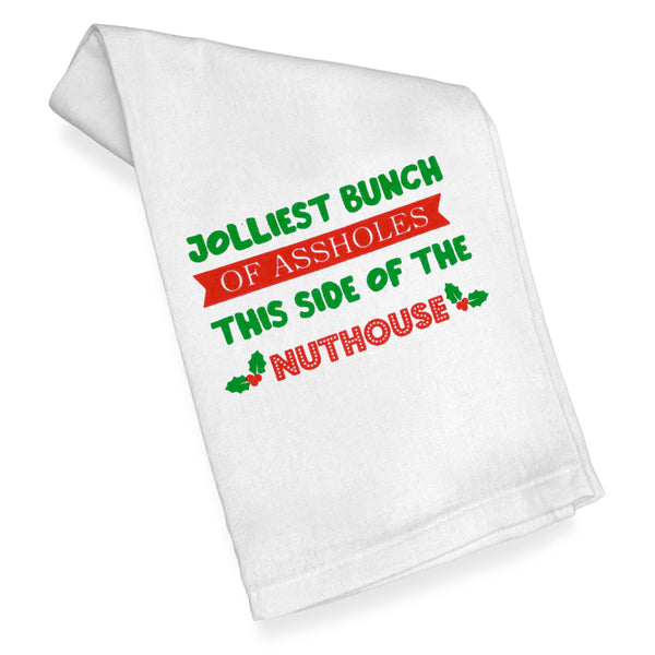 Jolliest Bunch of A**holes in This Side of The Nuthouse Kitchen Towel Funny Kitchen Towel 18x24 Inch