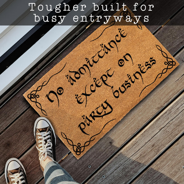 no admittance party business lotr coir outdoor rug mat