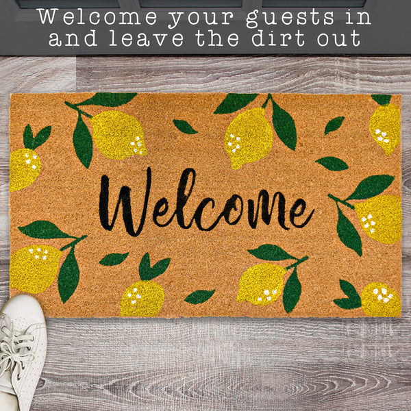 MAINEVENT Lemon Summer Coir Outdoor Mat