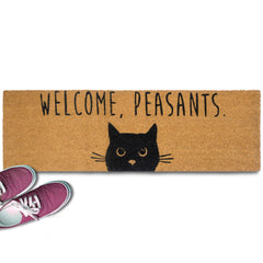 Welcome Peasants Cat Doormat 30x17" or 50x15" Outdoor Mats