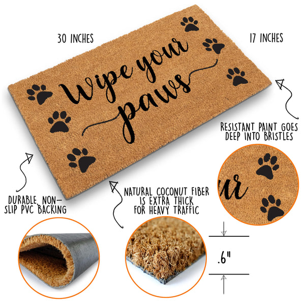 Wipe your paws coir outdoor mats