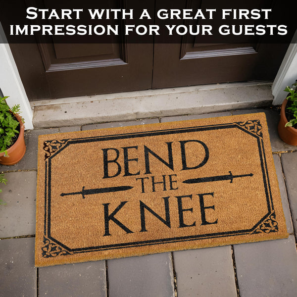 bend the knee coir door mat doormat mats nonslip mats