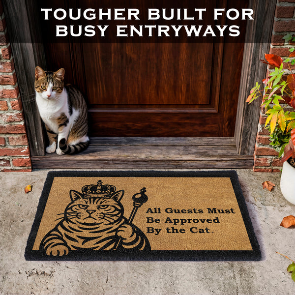 Black Cat Approved Doormat 30x17 Inch