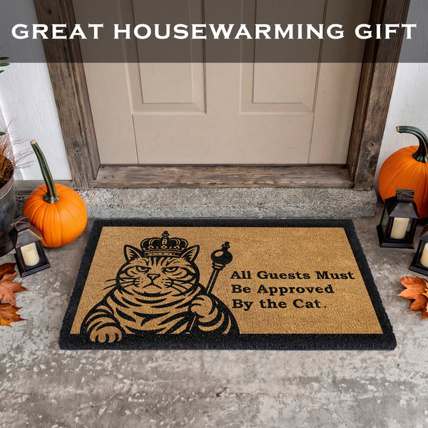 Black Cat Approved Doormat 30x17 Inch