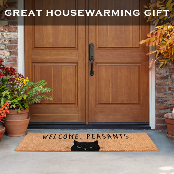 Welcome Peasants Cat Doormat 50x15 Inch