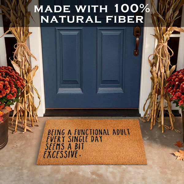 Being a Functional Adult Door Mat 30x17 Inch
