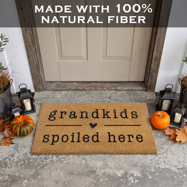 Grandkids Spoiled Here Doormat 30x17 Inch