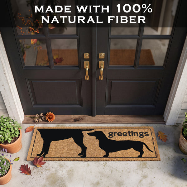 Funny Greetings Dog Coir Doormat 50x15 Inch
