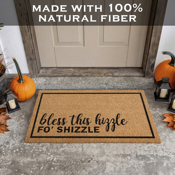 Bless This Hizzle Fo Shizzle Coir Door Mat 30x17 Inch