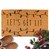 Lets Get Lit Coir Christmas Doormat 30x17 Inch