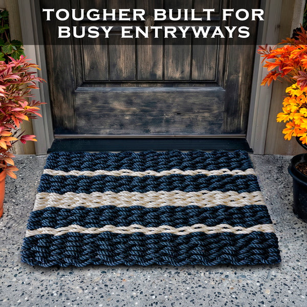 Lobster Rope Mat Coastal Stripe 30x17 Inch