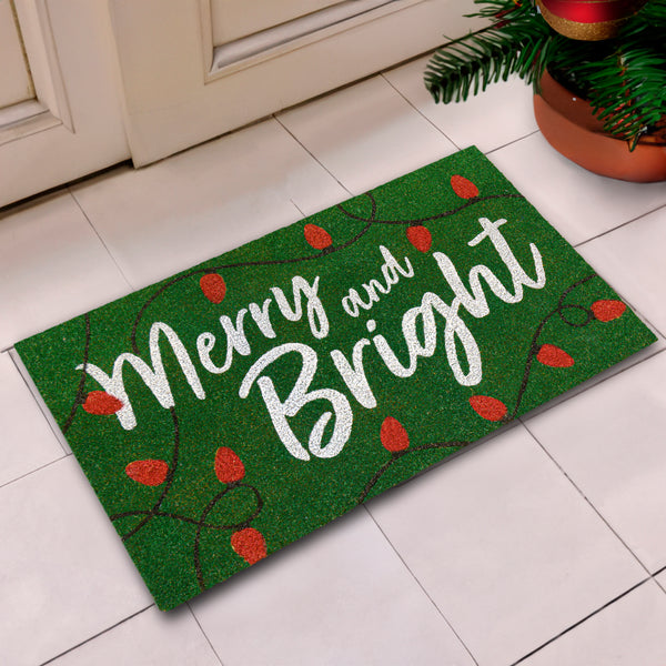 Coir Welcome Mat - Merry And Bright 30x17 Inch