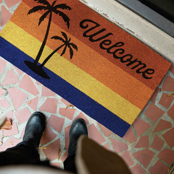 welcome mat with palm tree palm tree welcome mat palm door mat palm tree patio mat outdoor palm tree rug door mat florida florida door mat hawaiian door mat palm tree mat