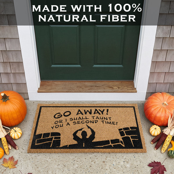 Go Away or I Shall Taunt You Coir Door Mat Outdoor 30x17 Inch