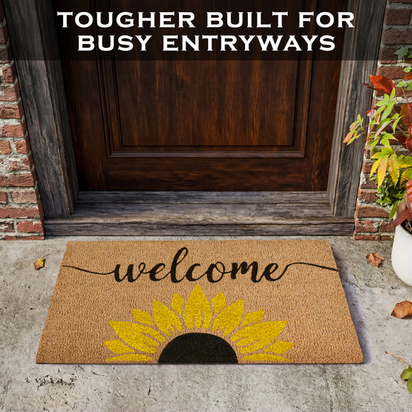 Welcome Sunflowers Doormat 30x17 Inch