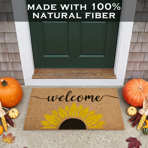 Welcome Sunflowers Doormat 30x17 Inch