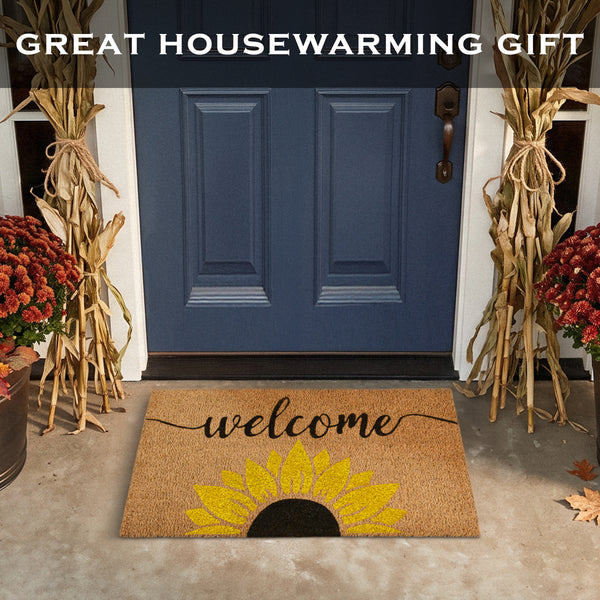 Welcome Sunflowers Doormat 30x17 Inch