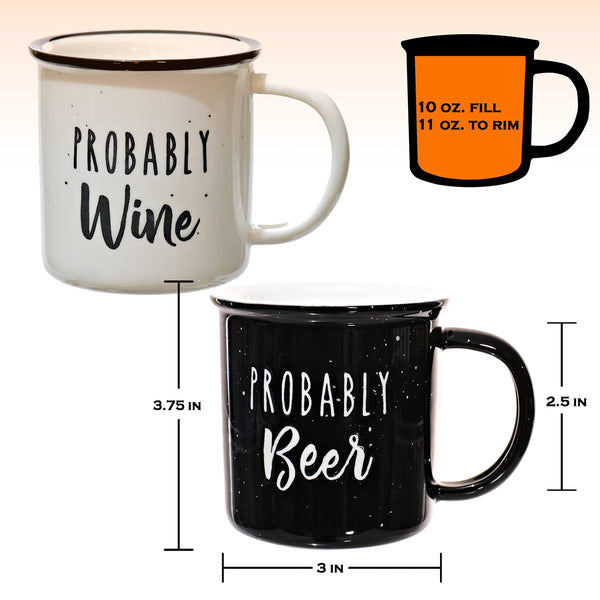 probably wine beer couple ceramic mug set campfire