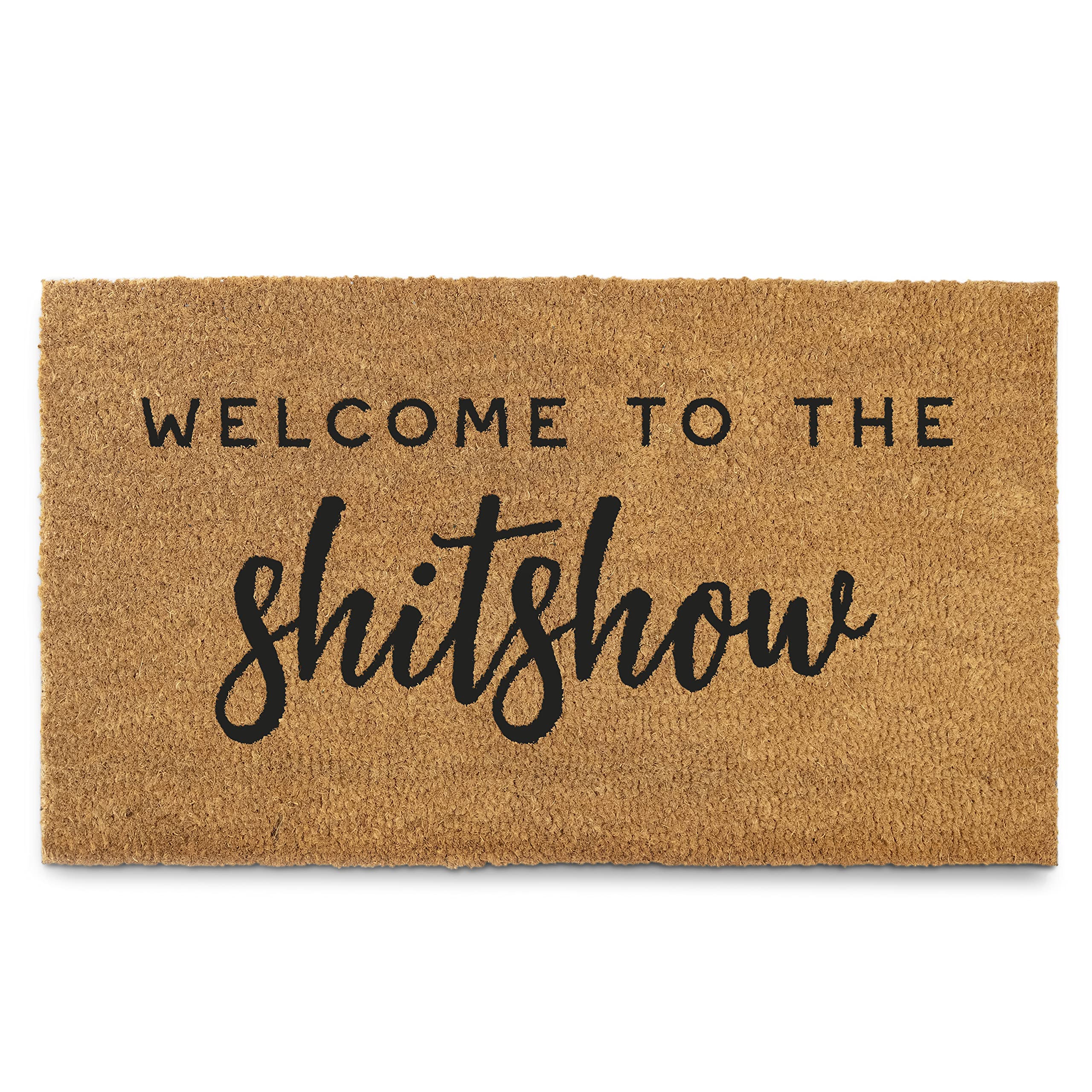 welcome to the shitshow funny coir outdoor mat