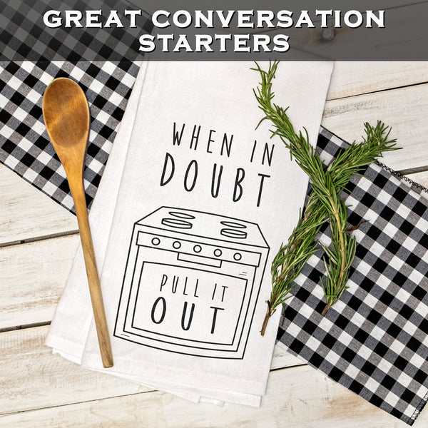 when in doubt funny kitchen cotton towels