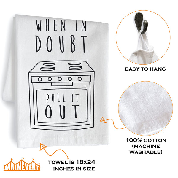 when in doubt funny kitchen cotton towels