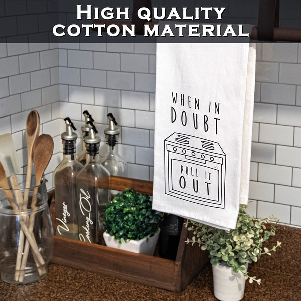 when in doubt funny kitchen cotton towels