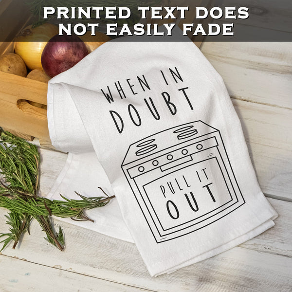 when in doubt funny kitchen cotton towels