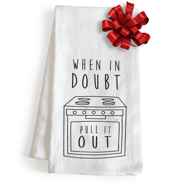 when in doubt funny kitchen cotton towels