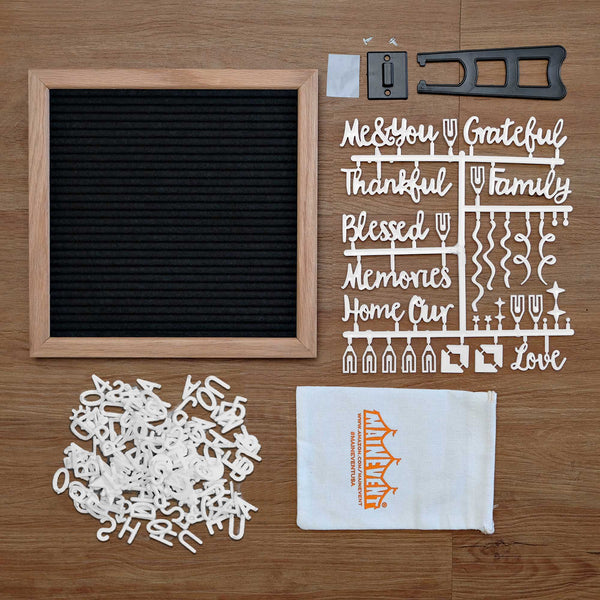 wooden felt letter board sign precut 10x10 oak