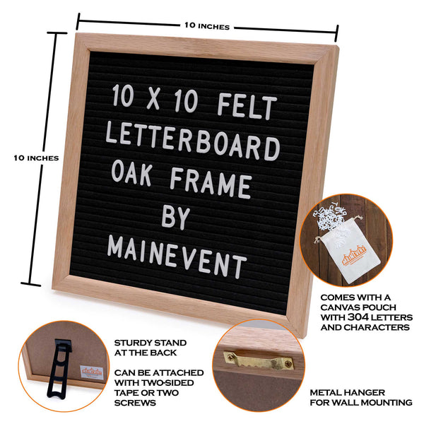 wooden felt letter board sign precut 10x10 oak