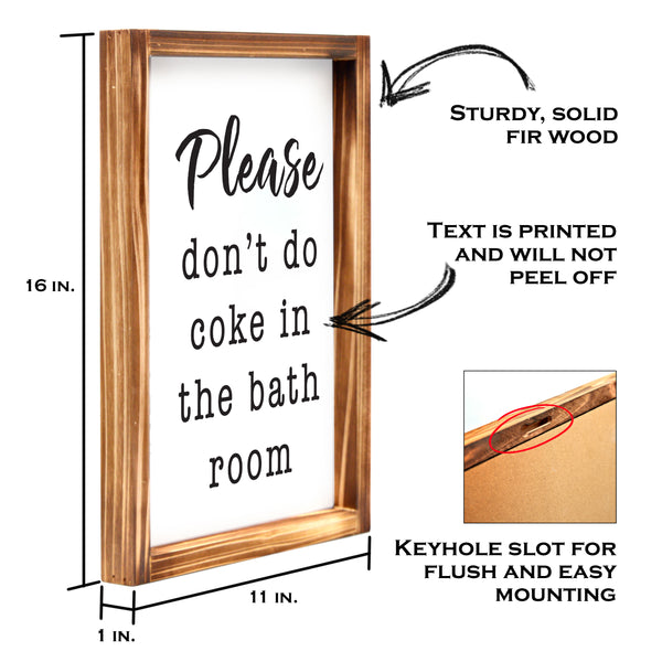 don't do coke bath room signs wall