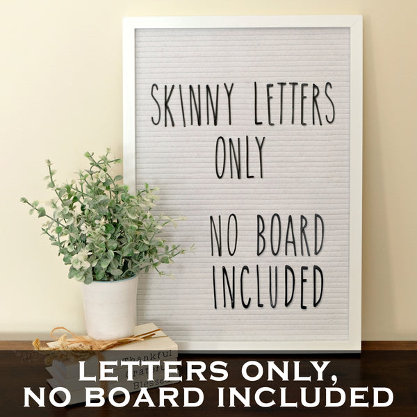 Skinny Letterboard Letters Black (NO BOARD INCLUDED)
