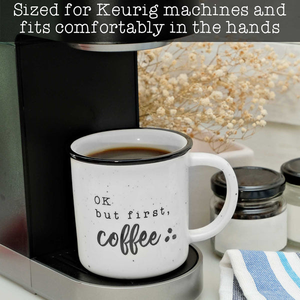 ok but first coffee 11 ounces ceramic coffee mug