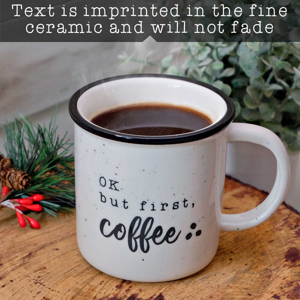 ok but first coffee 11 ounces ceramic coffee mug