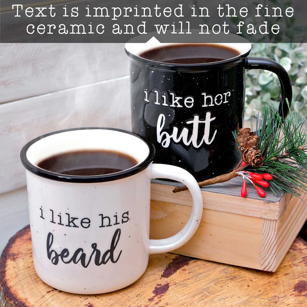 i like his beard i like her butt coffee mug set of 2
