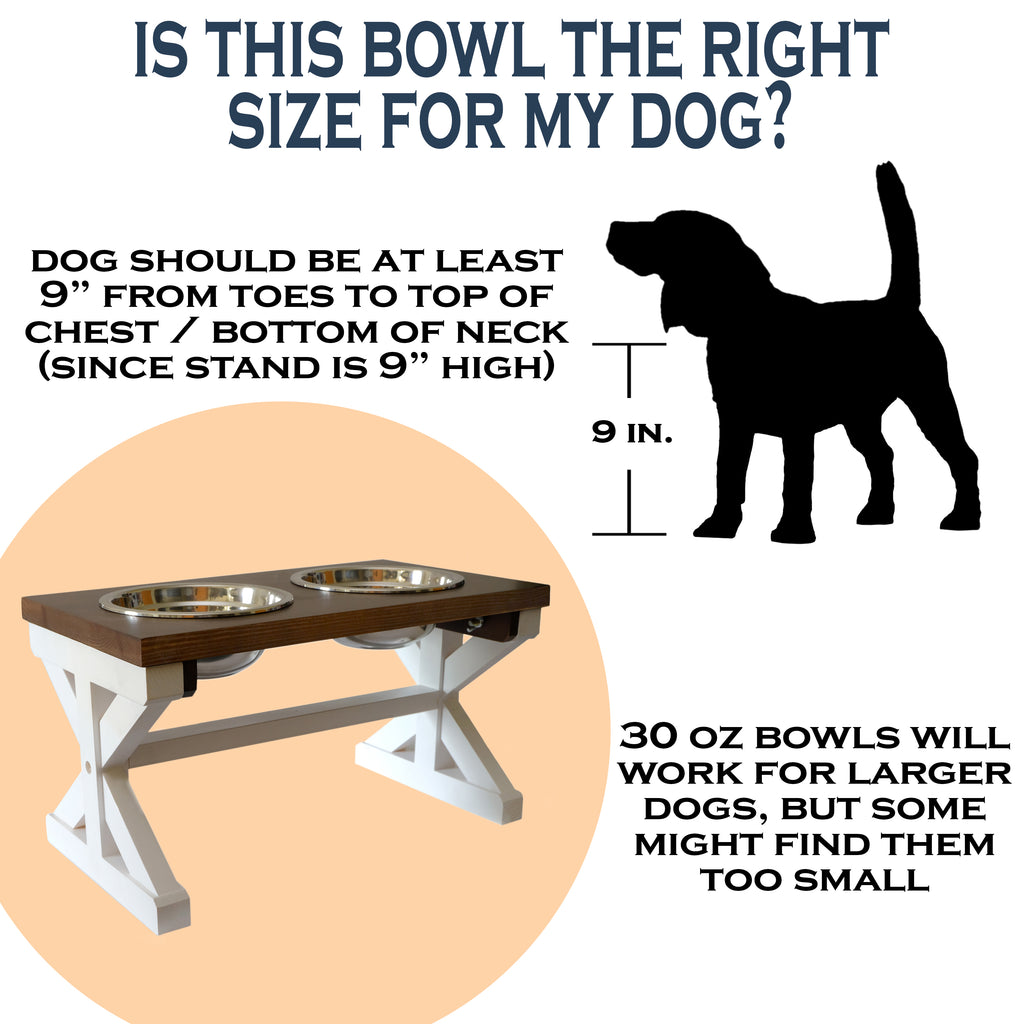 MAINEVENT Modern Farmhouse Dog Bowl Stand, Dog Bowls Elevated Dog Food Stand, Raised Dog Bowls for Medium Dogs, Dog Food Bowls Elevated Dog Bowl Stand