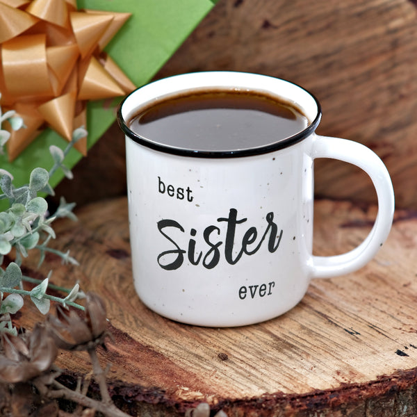 best sister ever ceramic coffee campfire mug