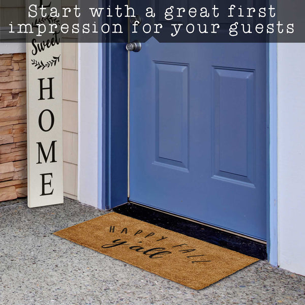 happy fall yall doormat 30x17 inch coir welcome mat