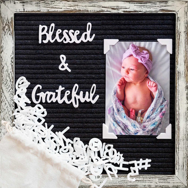 felt letter board with letters numbers 12x17 inch black