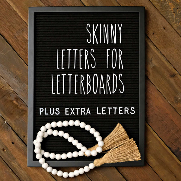 felt letter board sign skinny letters 12x17 inch black