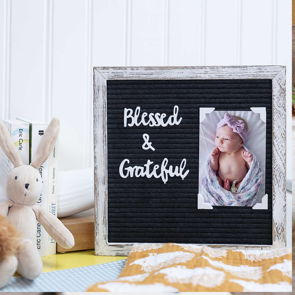 felt letter board with letters numbers 12x17 inch black