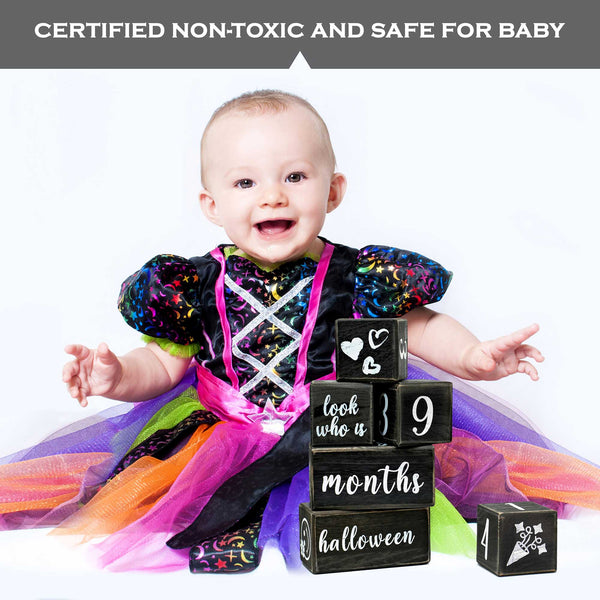 black baby monthly milestone blocks baby age