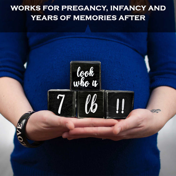 black baby monthly milestone blocks baby age