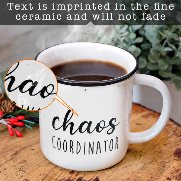 chaos coordinator ceramic campfire mug