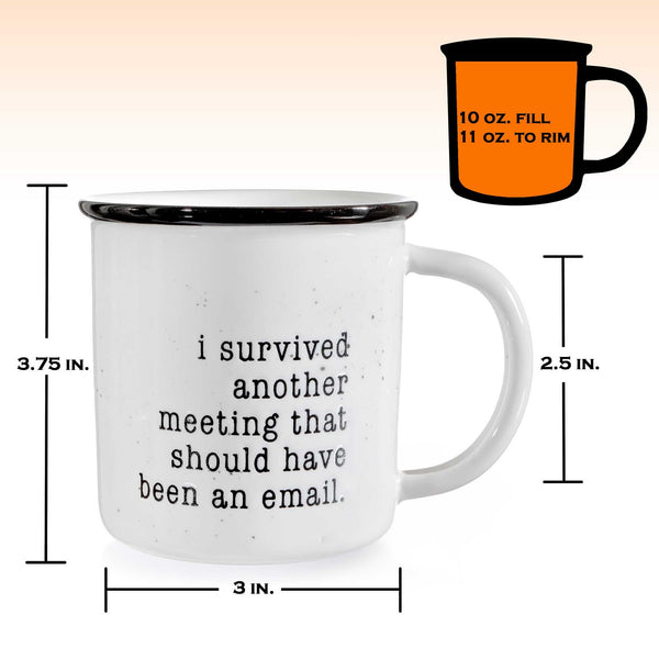 i survived another meeting email mug 11 ounce