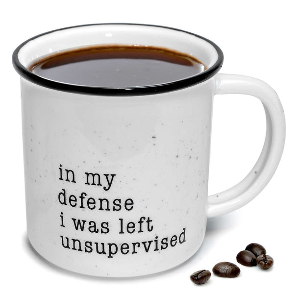 in my defense i was left unsupervised mug 11 ounce