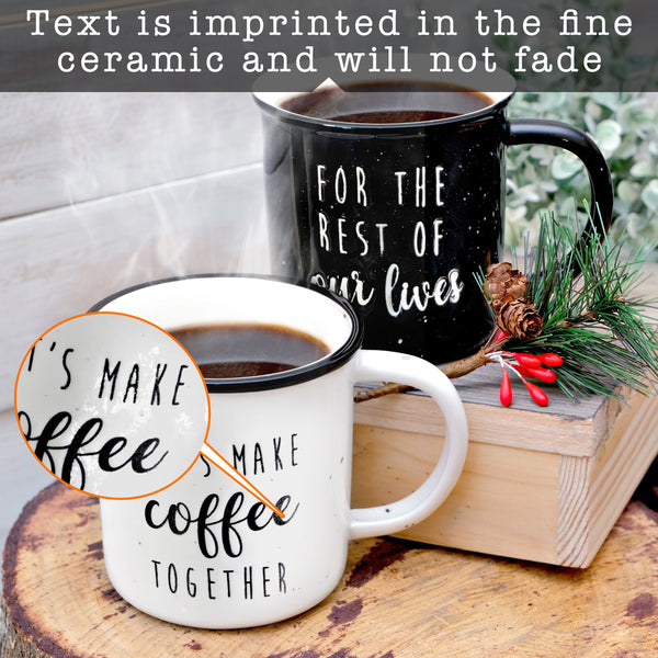 coffee together rest of our lives ceramic mug set