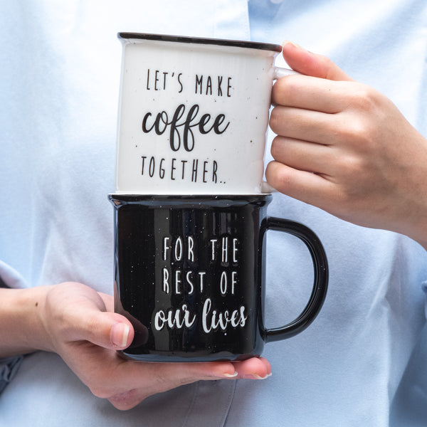 coffee together rest of our lives ceramic mug set