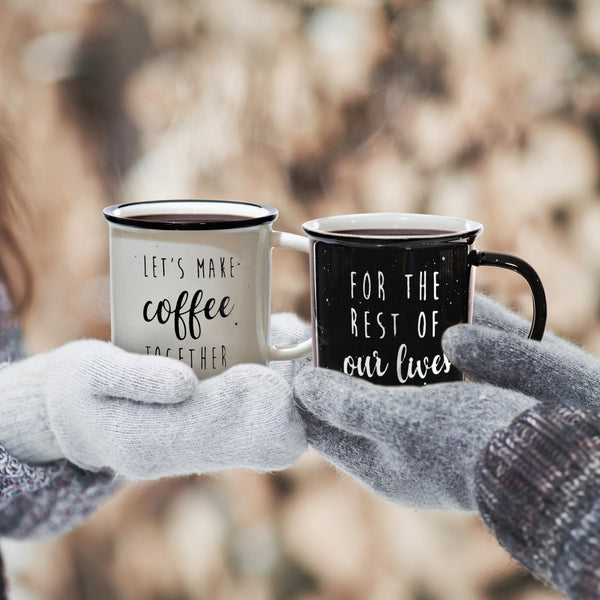 coffee together rest of our lives ceramic mug set