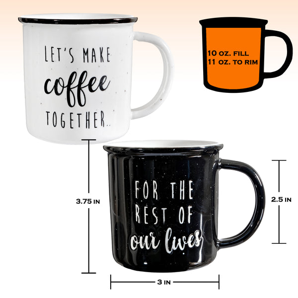 coffee together rest of our lives ceramic mug set